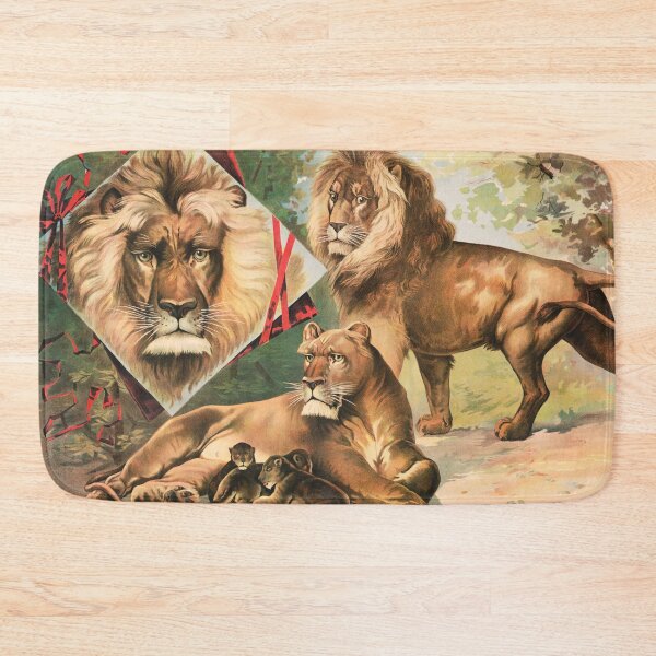 Item preview, Lions - Kings of the Jungle - Vintage Lithograph Circa 1891  designed and sold by warishellstore.