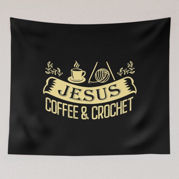 Item preview, I Love Jesus Coffee Crochet Mom Knitting Knit Yarn designed and sold by Charles Brian.