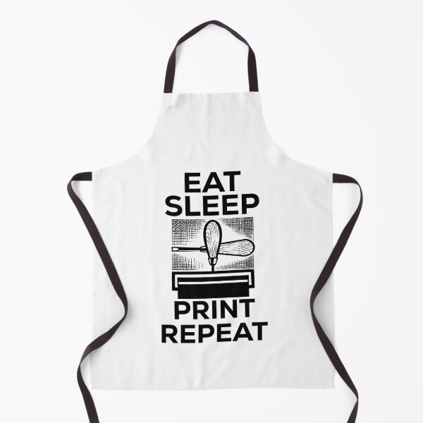 Aperçu de l'œuvre Printmaking Quote - Eat Sleep Print Repeat créée et vendue par HalpinDesign.