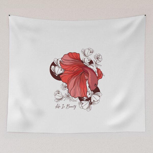Item preview, Fighting fish with flowers designed and sold by ElBeDesigns.