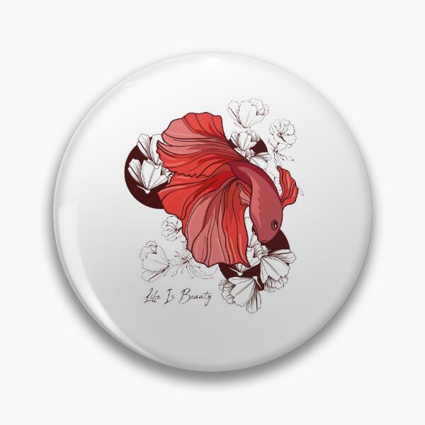 Item preview, Fighting fish with flowers designed and sold by ElBeDesigns.