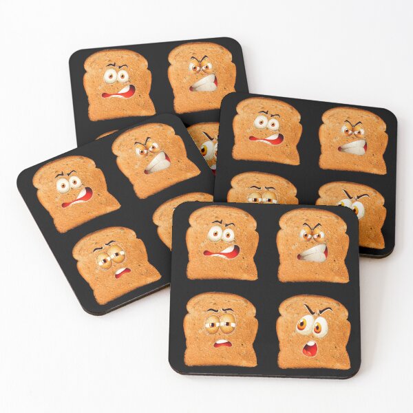 Item preview, Funny Cute But Creepy Toast Kawaii Food Emoji Faces  designed and sold by MintaApparel.