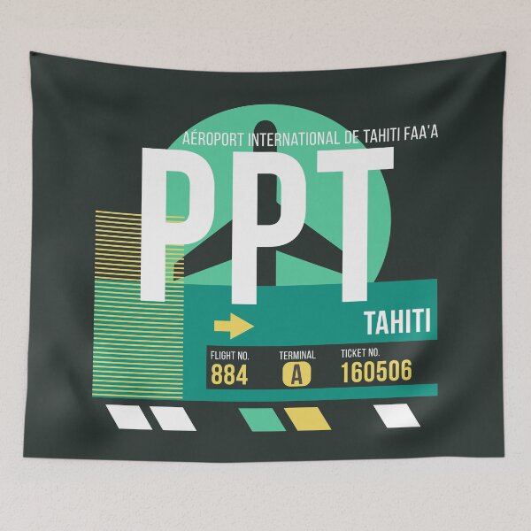 Item preview, Tahiti (PPT) Airport Code Baggage Tag designed and sold by SLAG-Creative.