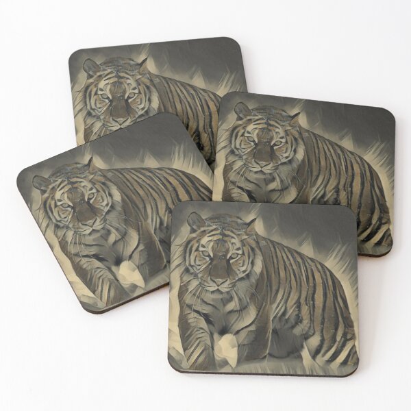 Item preview, Shadow Tiger in Snow Painting - Symbol of Strength and Power designed and sold by MakersKeystone.