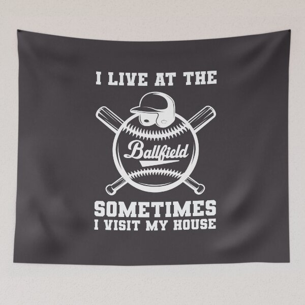 Item preview, Funny Baseball Player I Live At The Ballfield Sometimes I Visit My House designed and sold by gkao.