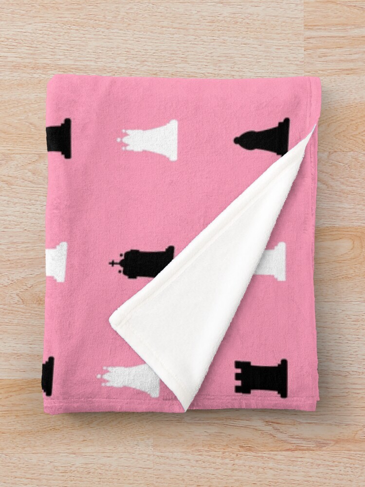 Thumbnail 3 of 6, Throw Blanket, Pink Chess Pattern designed and sold by timegraf.