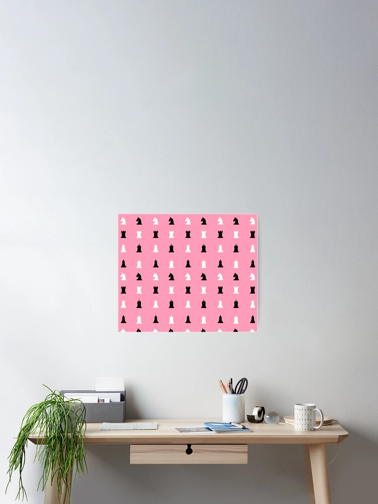 Thumbnail 2 of 3, Poster, Pink Chess Pattern designed and sold by Timegraf.