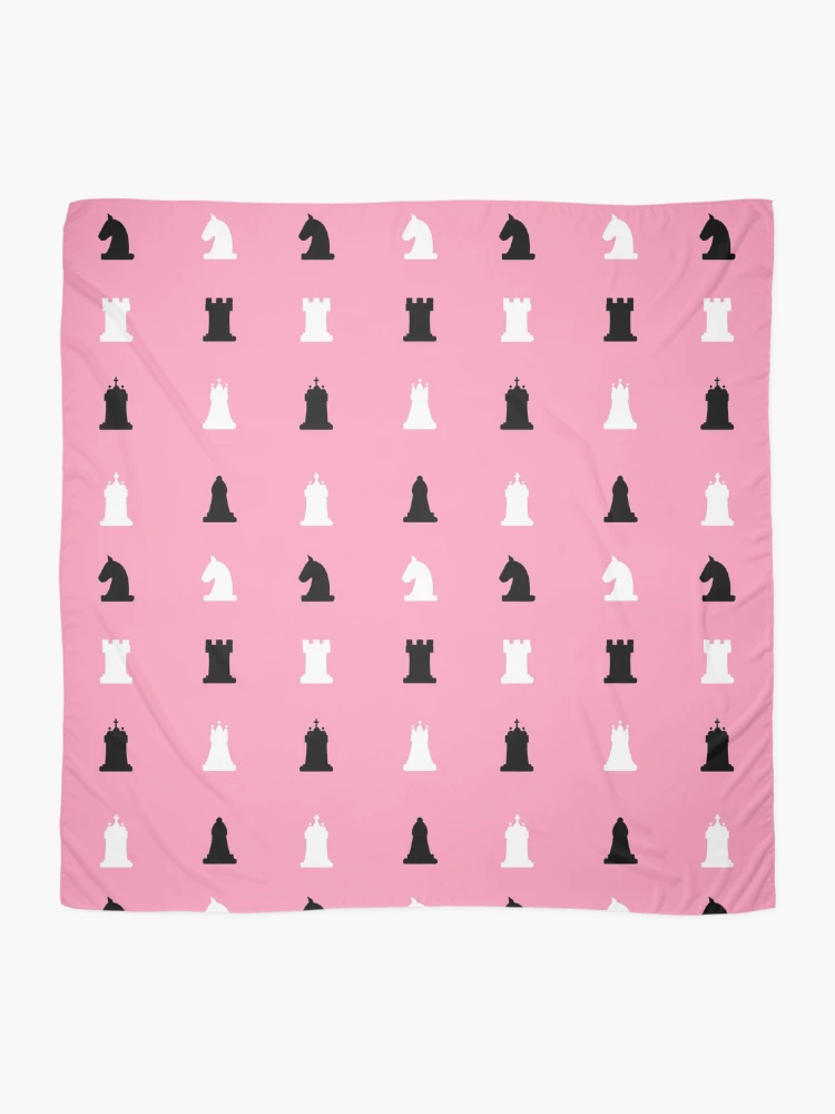 Thumbnail 2 of 3, Scarf, Pink Chess Pattern designed and sold by Timegraf.