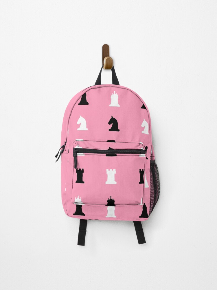 Thumbnail 1 of 3, Backpack, Pink Chess Pattern designed and sold by timegraf.