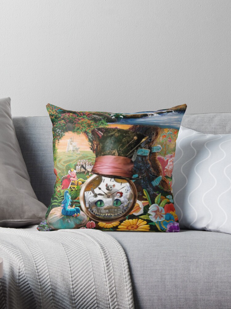 Alice in shop wonderland throw pillows