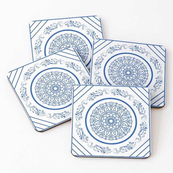 Item preview, Blue Mandala Tile Pattern designed and sold by QuirkyTrinkets.
