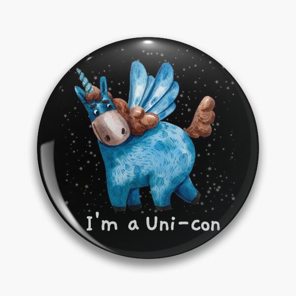 Item preview, Funny Cute Blue Unicorn Donkey Watercolor Magical Unicorn designed and sold by Sujitra  Romyen.