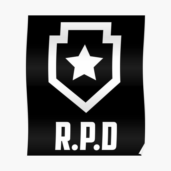 RPD Logo Raccoon City Police Department Resident Evil Minimalist   Poster,504x498,f8f8f8 Pad,600x600,f8f8f8 