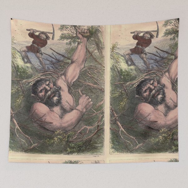 Item preview, Jack the Giant killer vintage artwork illustration designed and sold by Vintage Designs +.