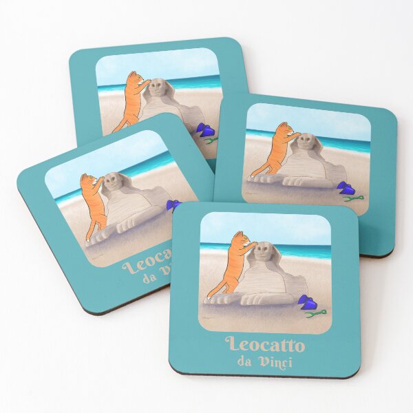 Item preview, Leocatto da Vinci creates a sand sculpture of the sphinx - funny cat cartoon designed and sold by Crystal Raymond.