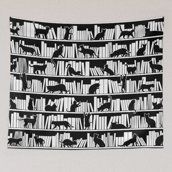 Item preview, All I Need Is Books & Cats Bookish Book & Cat Lover Pattern designed and sold by GrandeDuc.
