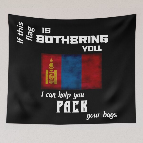 Item preview, Mongolian flag - pack your bags designed and sold by 2Girls1Shirt.