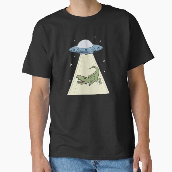 Dinosaur Ufo Abducted Tyrannosaurus Rex Space Trex Science Fiction Scifi Funny Aliens Classic T-Shirt