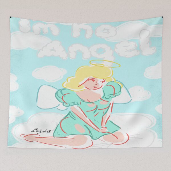 Item preview, Blue and White Angel Artwork- I'm no Angel designed and sold by BabydollArt.