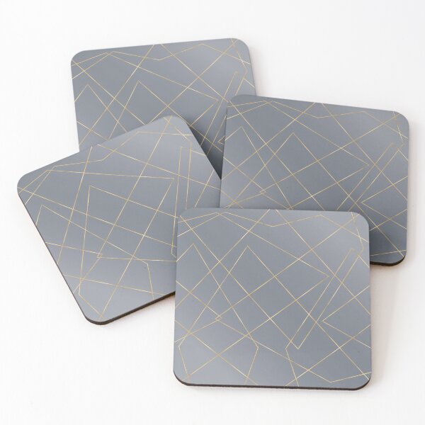 Item preview, Gold Geometric Strokes Gray Gradient Modern Design designed and sold by NdesignTrend.