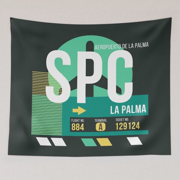 Item preview, La Palma (SPC) Airport Code Baggage Tag designed and sold by SLAG-Creative.