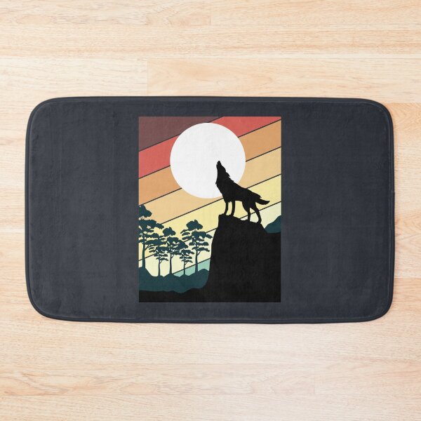 Item preview, Wolf Silhouette Wolfs Howling At Moon retro sunset designed and sold by Phoca Mobil.