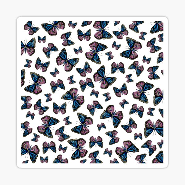 Butterfly Pattern in Blue and Purple Sticker