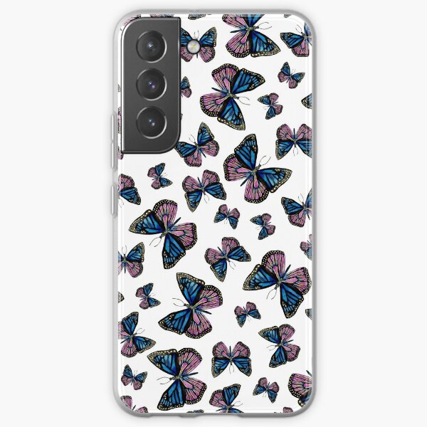 Butterfly Pattern in Blue and Purple Samsung Galaxy Soft Case