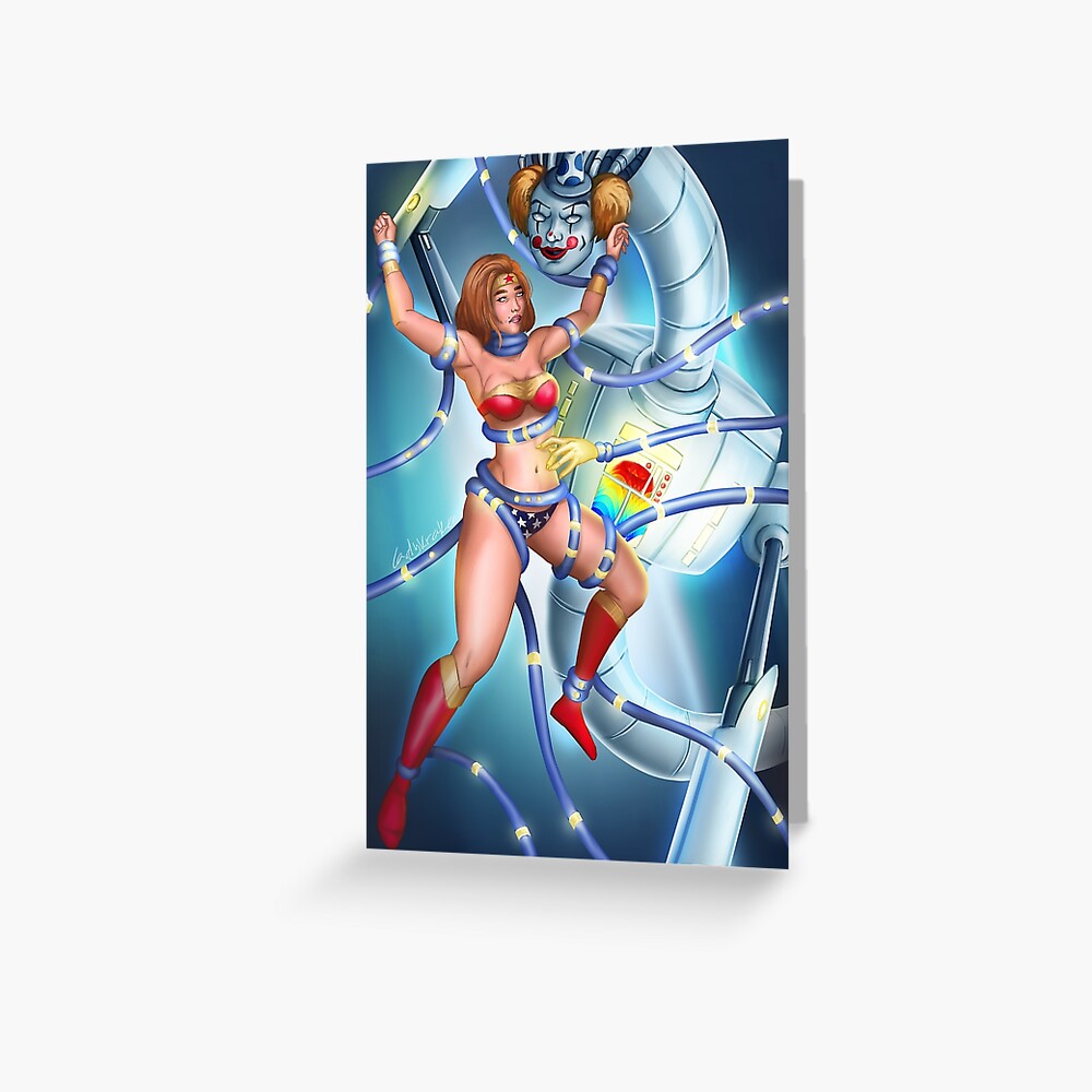 Super Hero Tickling Clown Greeting Card By Ladykraken Redbubble