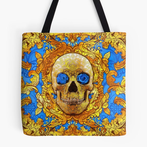 Item preview, Skull - Cyan and Gold designed and sold by Abysm Internal.