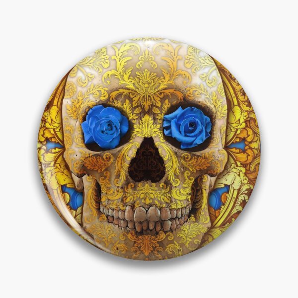 Item preview, Skull - Cyan and Gold designed and sold by Abysm Internal.