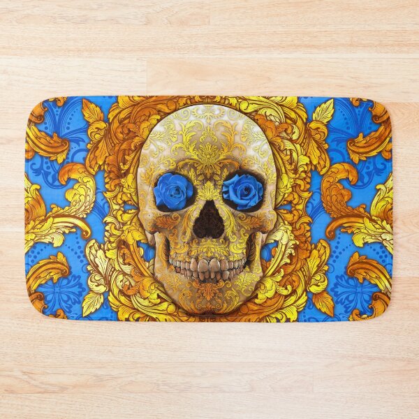 Item preview, Skull - Cyan and Gold designed and sold by Abysm Internal.