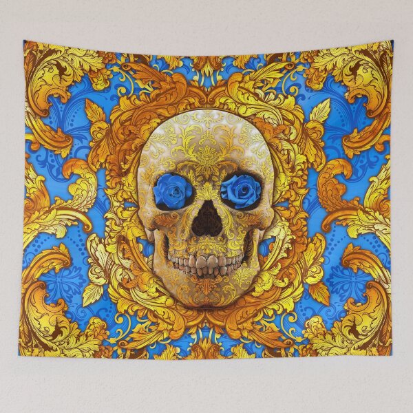 Item preview, Skull - Cyan and Gold designed and sold by Abysm Internal.