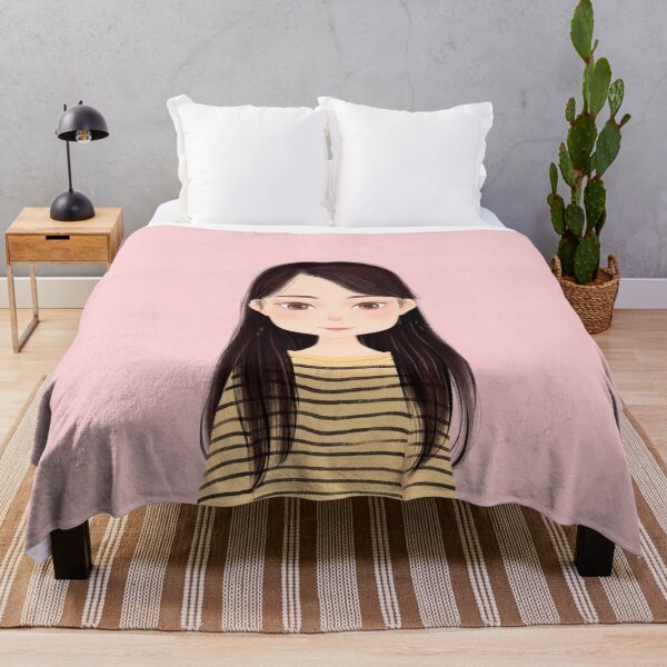 Item preview, Beautiful girl drawing with cluttered loose hair and striped jersey designed and sold by chicsignzodiac.