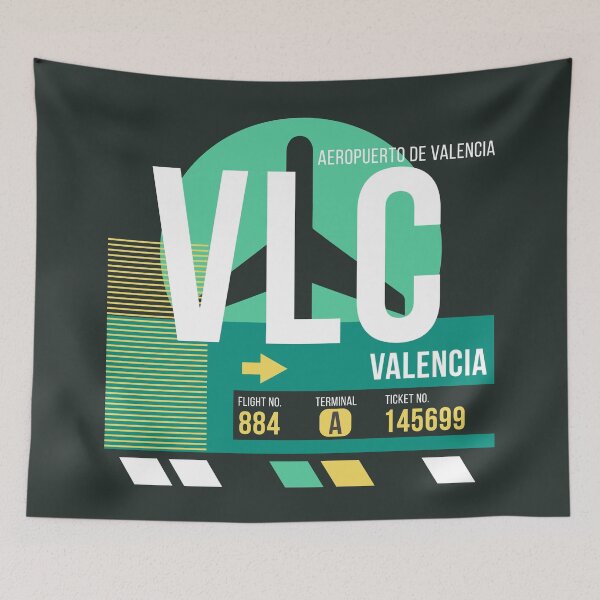 Item preview, Valencia (VLC) Airport Code Baggage Tag designed and sold by SLAG-Creative.