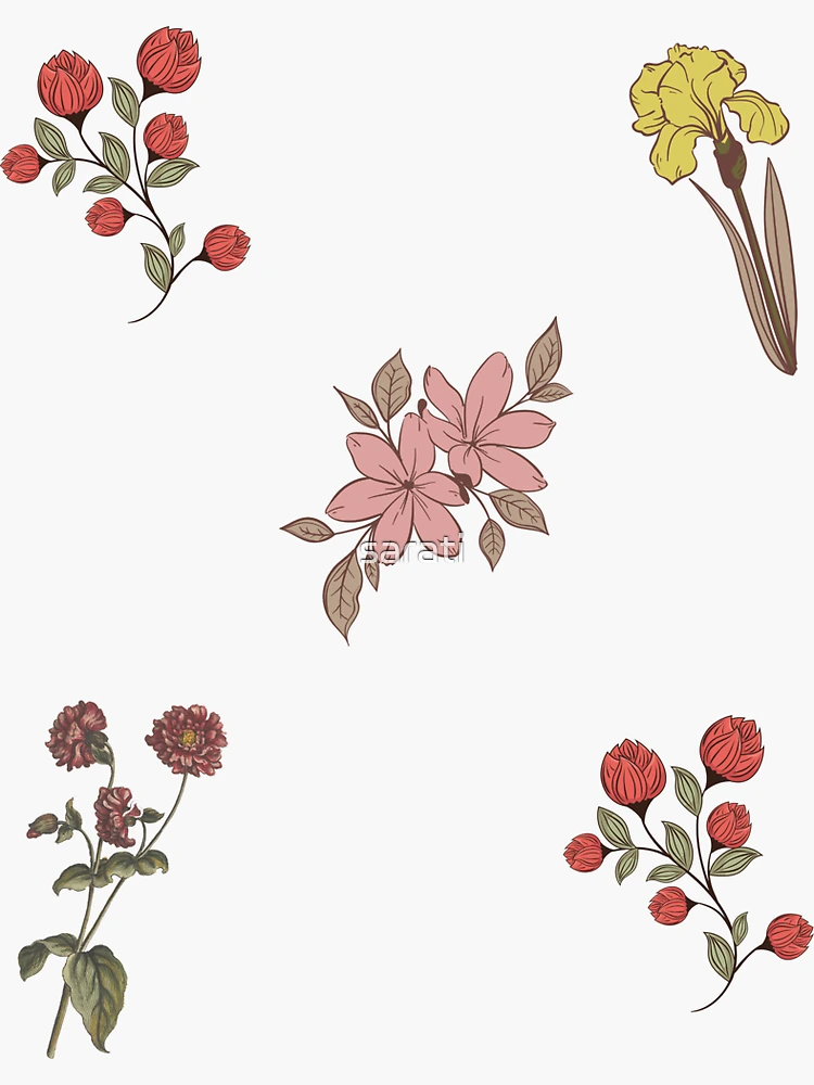 Vintage flowers Sticker for Sale by izaay