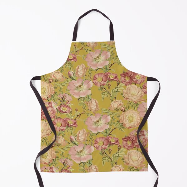 Item preview, Vintage pink roses on mustard designed and sold by Clara’s.
