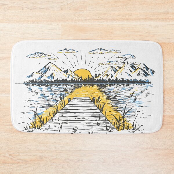 Item preview, Sunset On a Lake With a Bridge And Mountains designed and sold by PaulLesser.