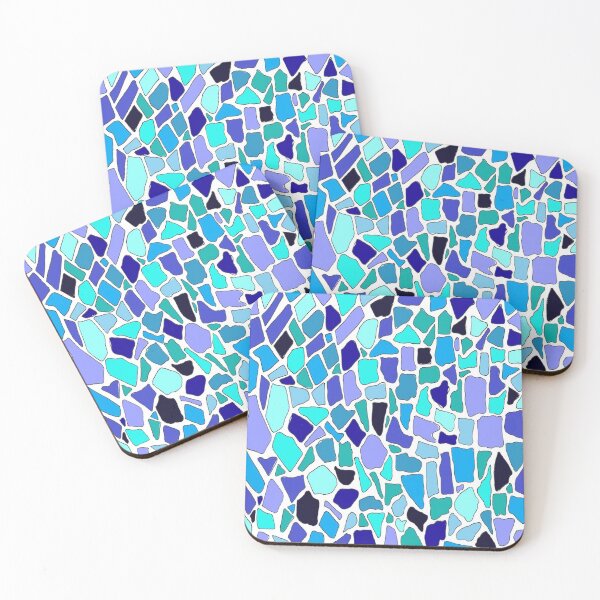 Item preview, BLUE GLASS MOSAIC WHITE BACKGROUND designed and sold by MELTBBROSE.