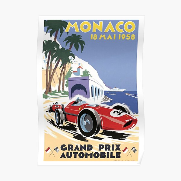 1958 Grand Prix de Monaco Poster
