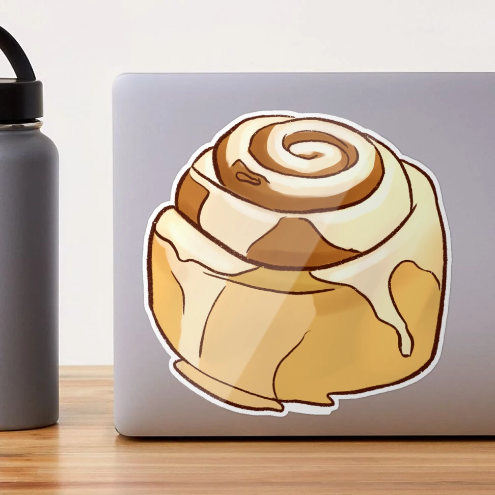 Cinnamon Bun Sticker, for Water Bottles, Laptops, Planners, Cinnamon Roll  Vinyl Stickers 