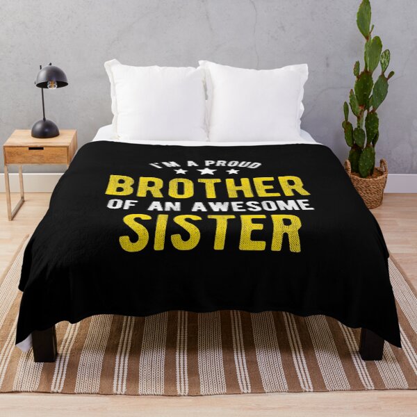Item preview, I'm A Proud Brother Of An Awesome Sister Distressed Typography Style #1 designed and sold by SalahBlt.