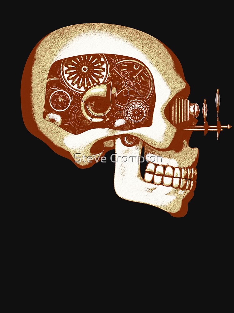 Vintage Steampunk Automaton Skull #1C by SC001