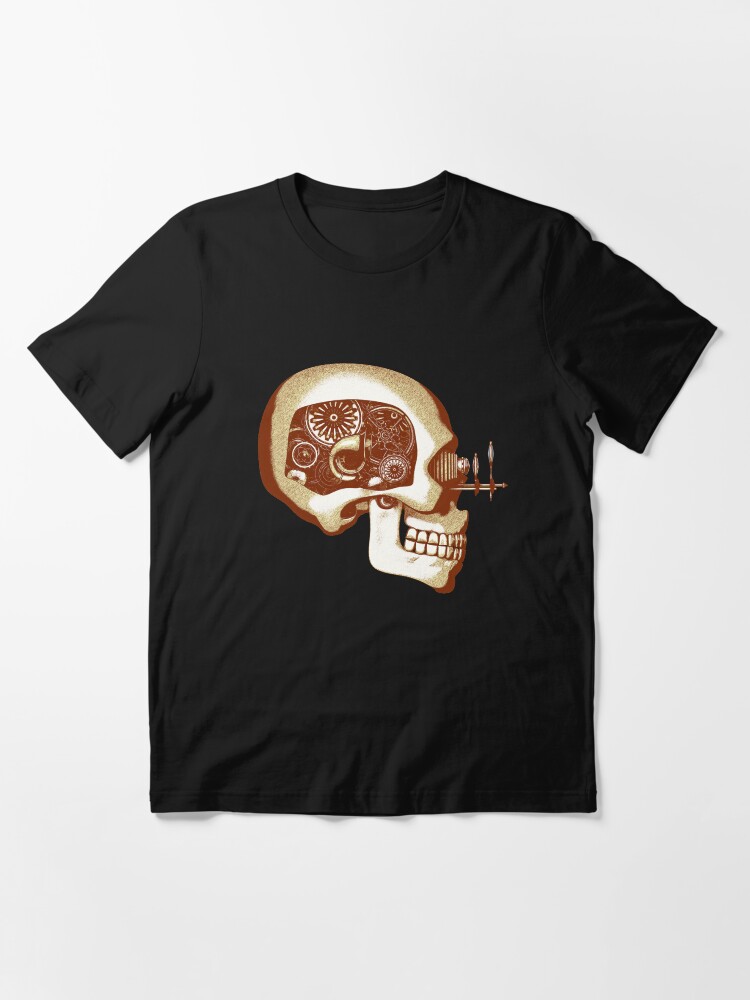 Alternate view of Vintage Steampunk Automaton Skull #1C Essential T-Shirt