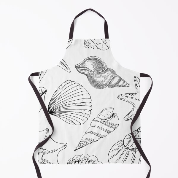 Item preview, Ocean Seashells Pattern Black and White designed and sold by Susan-Miller.