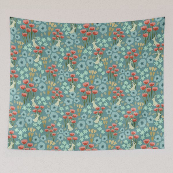 Item preview, Spring bunnies - turquoise designed and sold by Trine Tollefsen.