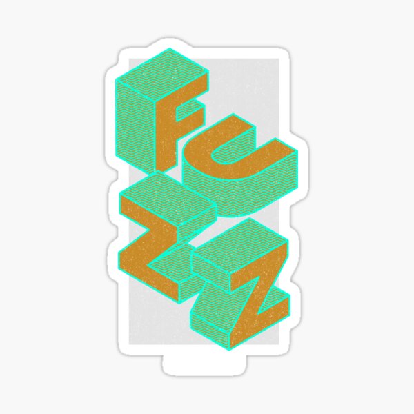 Fuzz Orange Green Sticker