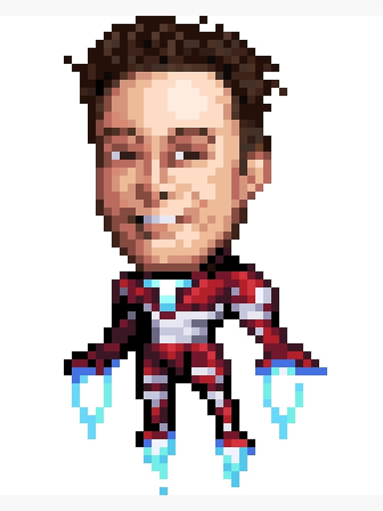 "Pixel Art Elon Musk Shirt" Canvas Print by pixel-art-shirt | Redbubble