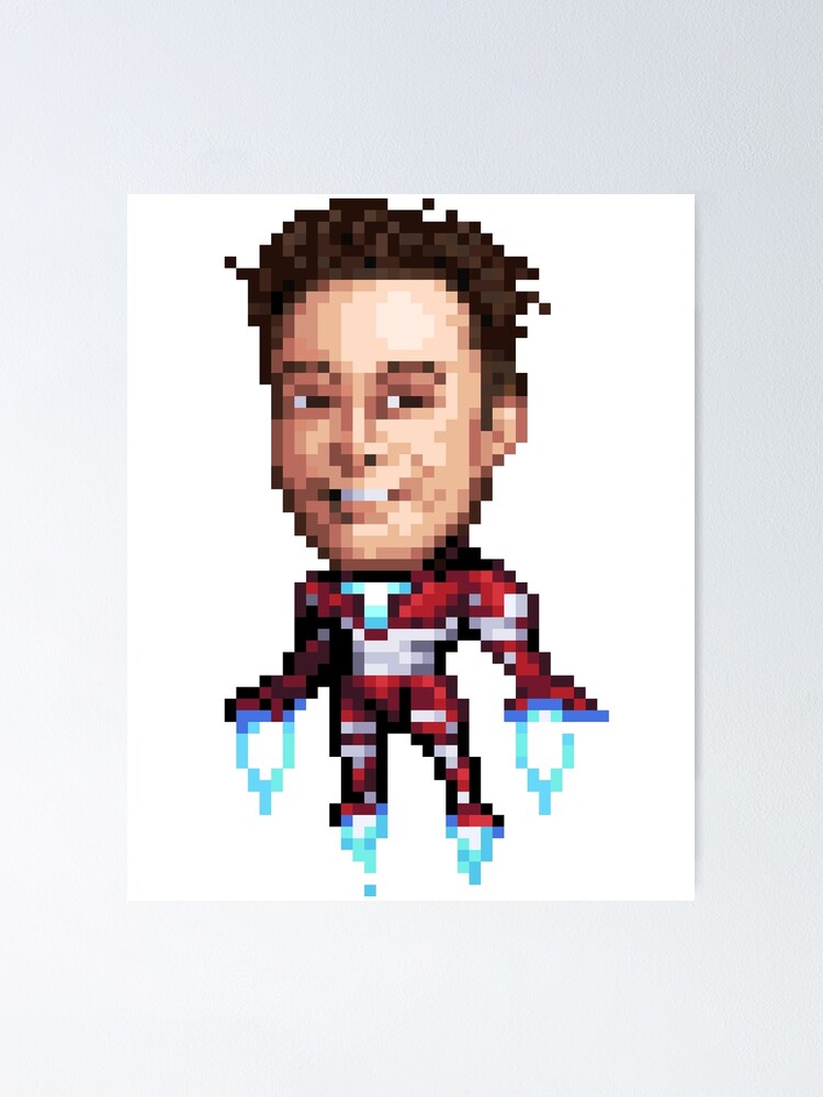 "Pixel Art Elon Musk Shirt" Poster by pixel-art-shirt | Redbubble