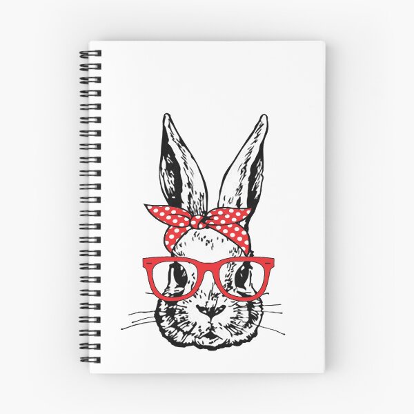 Item preview, Cute Bunny Rabbit with Red Glasses and Bandana Head Bow  designed and sold by Rabbitti.